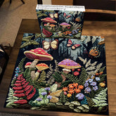 Puzzle en bois de 1000 pièces - Broderie de jardin de champignons